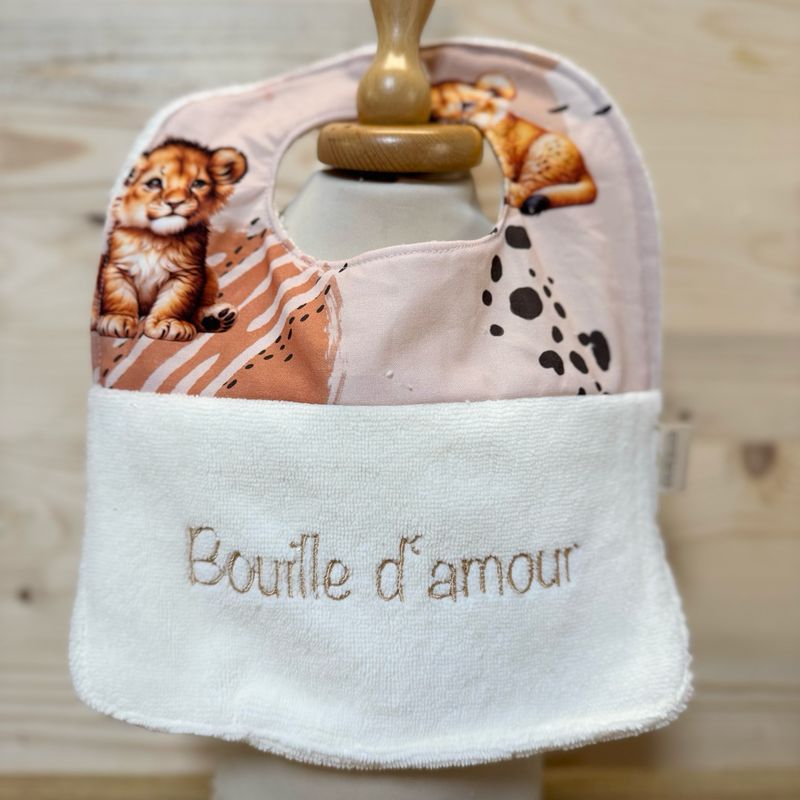 ? Personalized Baby Bib in Cotton and Bamboo – Handmade Newborn Gift, Soft and Unique