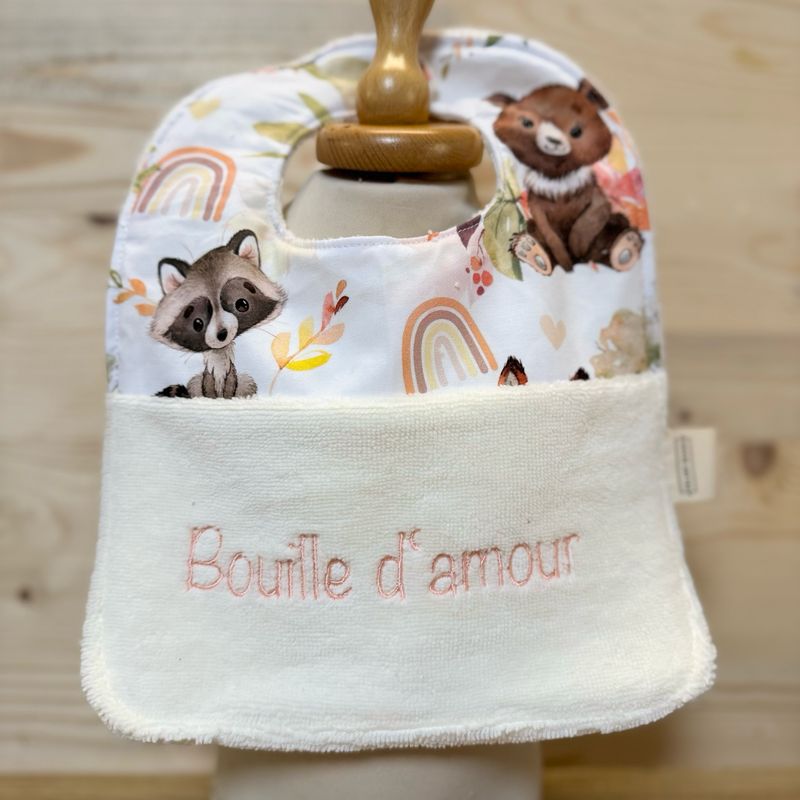 ? Personalized Baby Bib in Cotton and Bamboo – Handmade Newborn Gift, Soft and Unique