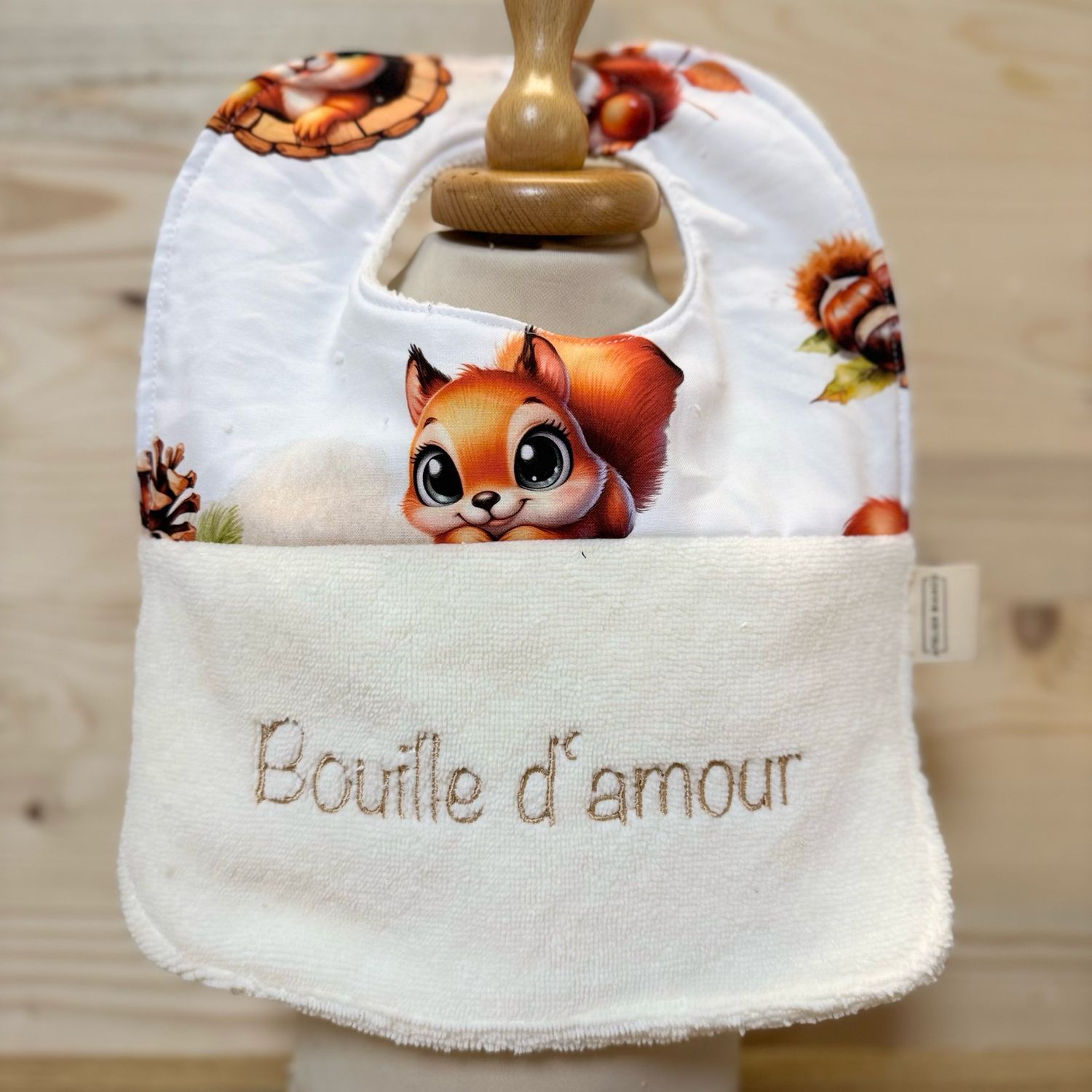 ? Personalized Baby Bib in Cotton and Bamboo – Handmade Newborn Gift, Soft and Unique