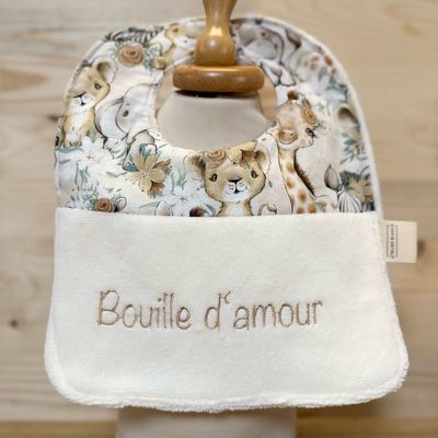? Personalized Baby Bib in Cotton and Bamboo – Handmade Newborn Gift, Soft and Unique