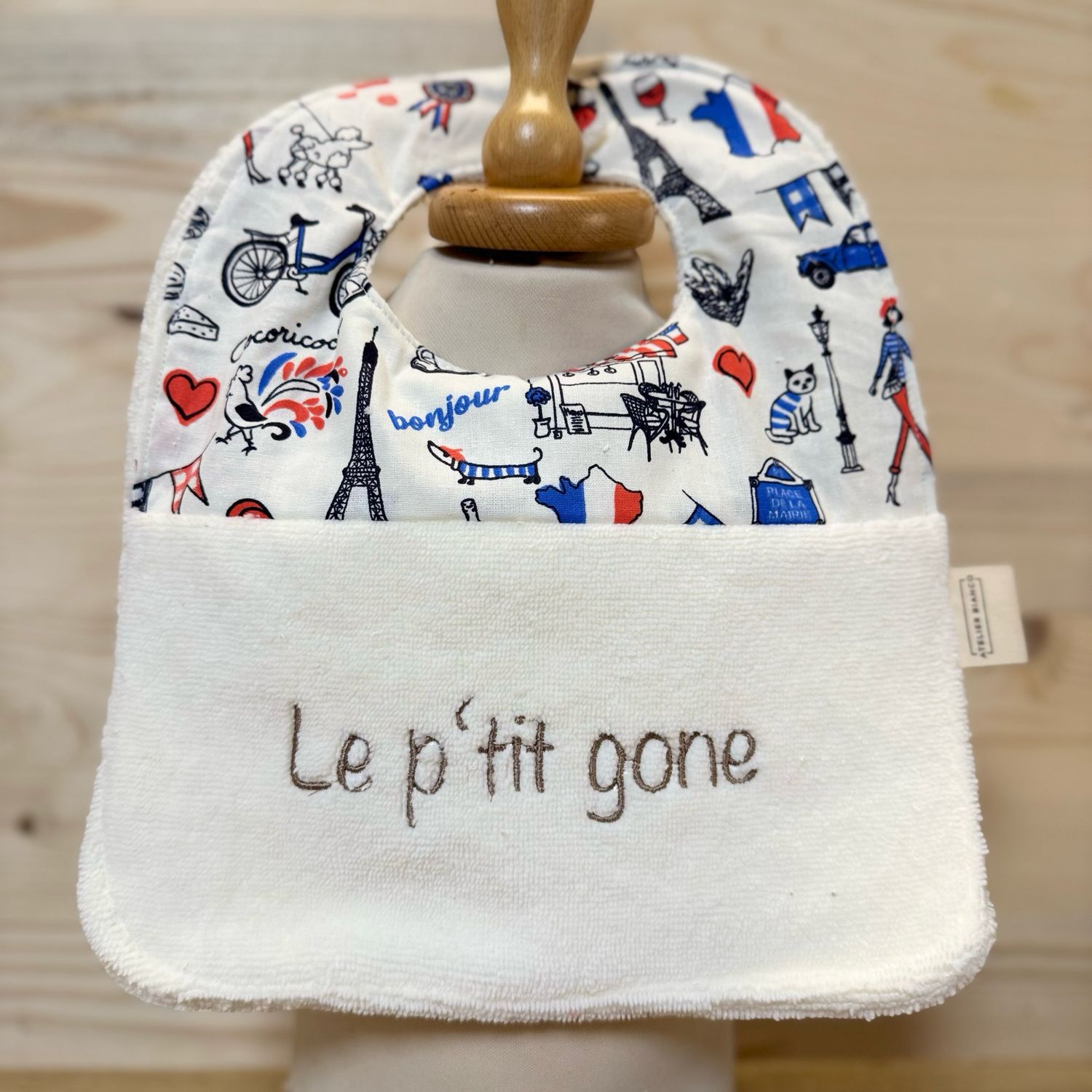 ? Personalized Baby Bib in Cotton and Bamboo – Handmade Newborn Gift, Soft and Unique