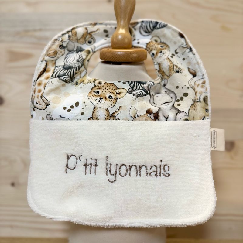 ? Personalized Baby Bib in Cotton and Bamboo – Handmade Newborn Gift, Soft and Unique