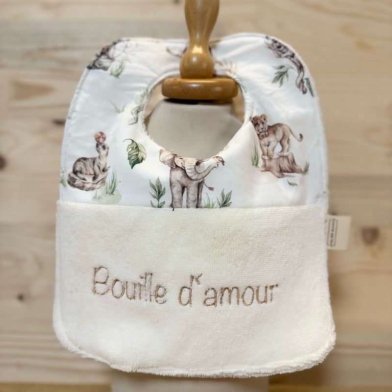 ? Personalized Baby Bib in Cotton and Bamboo – Handmade Newborn Gift, Soft and Unique