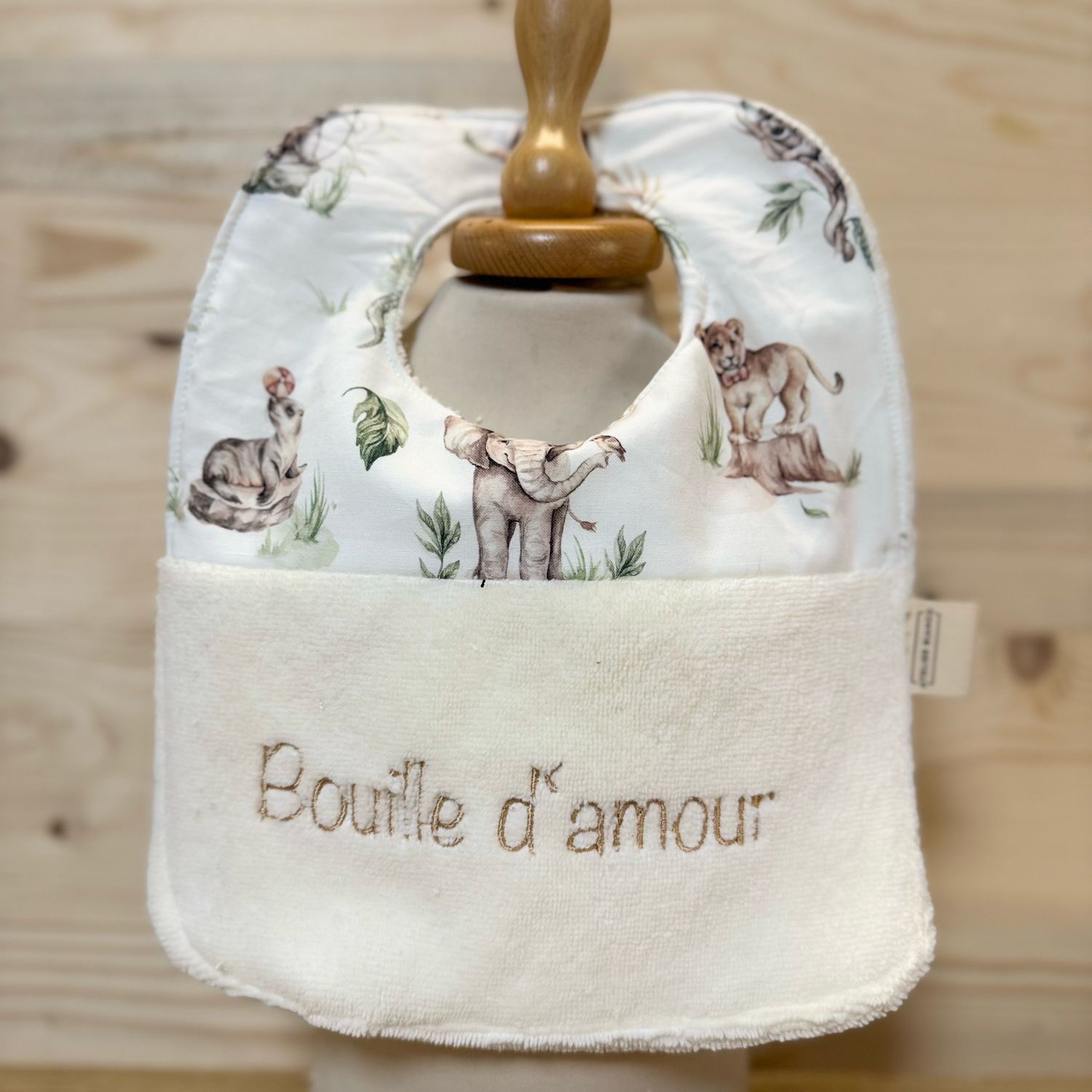 ? Personalized Baby Bib in Cotton and Bamboo – Handmade Newborn Gift, Soft and Unique