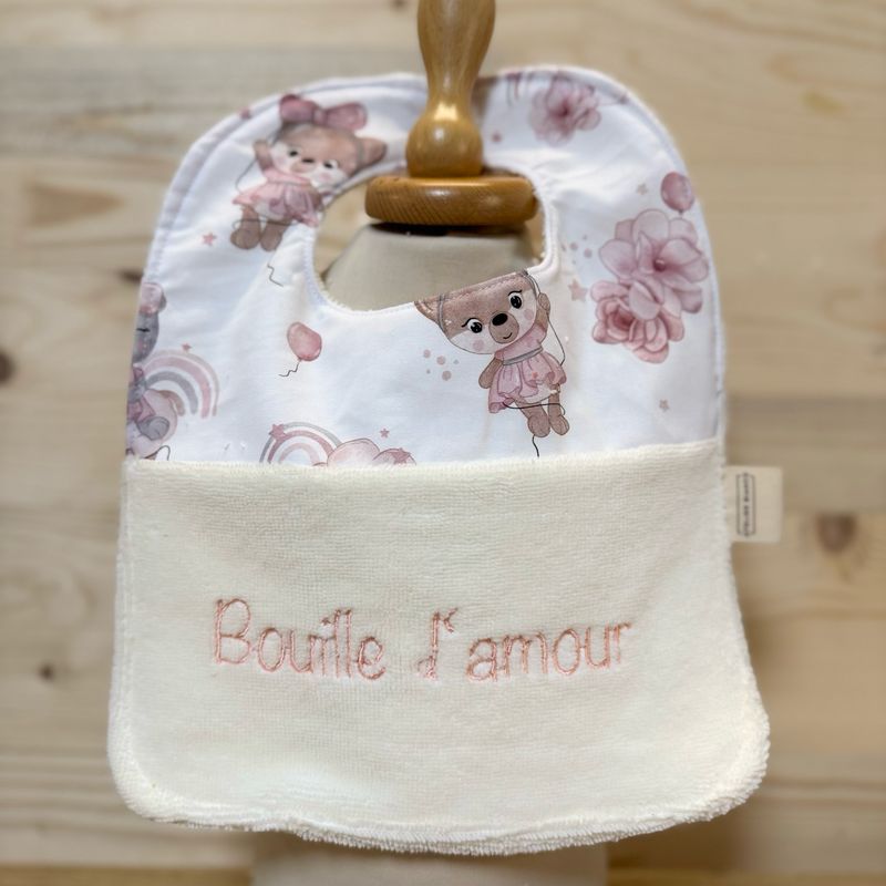 ? Personalized Baby Bib in Cotton and Bamboo – Handmade Newborn Gift, Soft and Unique