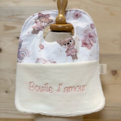 ? Personalized Baby Bib in Cotton and Bamboo – Handmade Newborn Gift, Soft and Unique