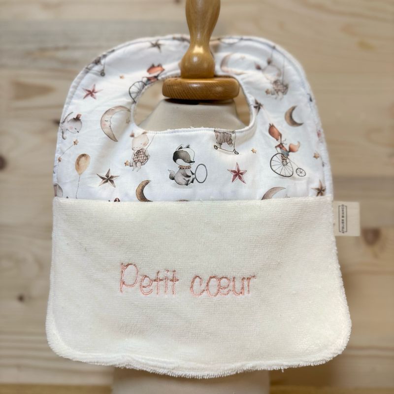 ? Personalized Baby Bib in Cotton and Bamboo – Handmade Newborn Gift, Soft and Unique