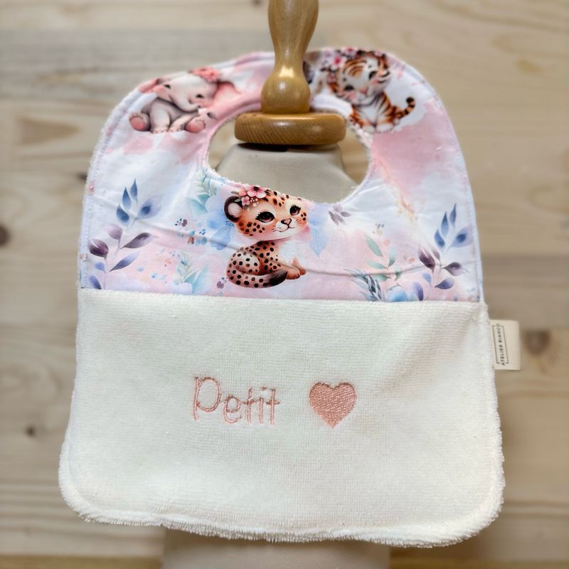 ? Personalized Baby Bib in Cotton and Bamboo – Handmade Newborn Gift, Soft and Unique