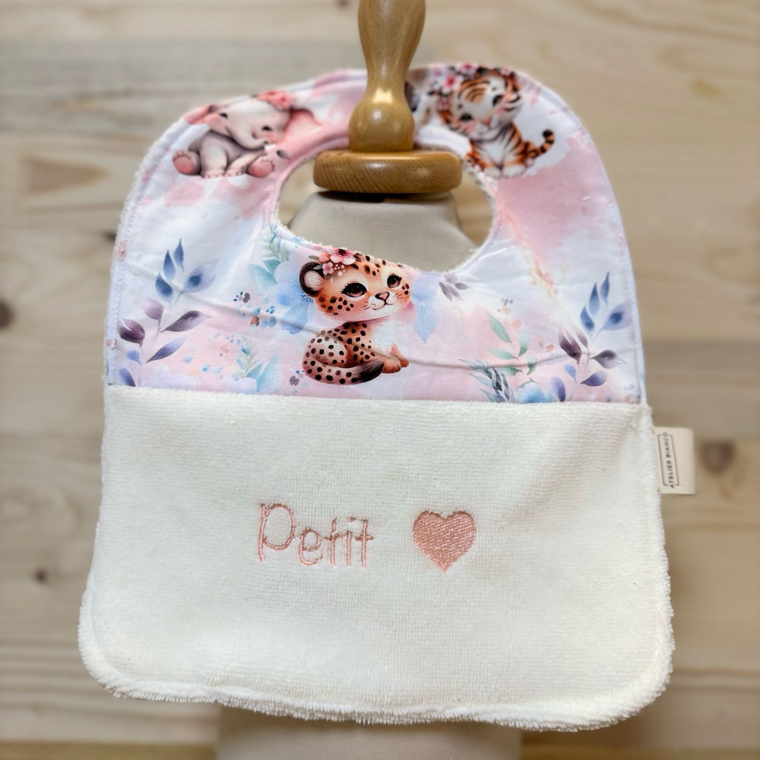 ? Personalized Baby Bib in Cotton and Bamboo – Handmade Newborn Gift, Soft and Unique