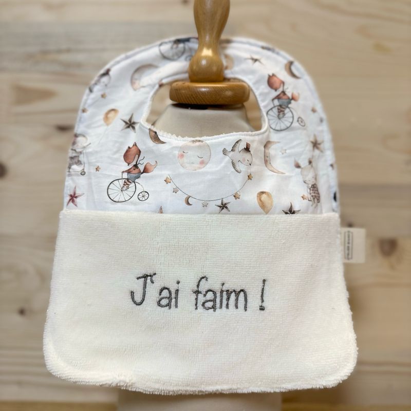 ? Personalized Baby Bib in Cotton and Bamboo – Handmade Newborn Gift, Soft and Unique