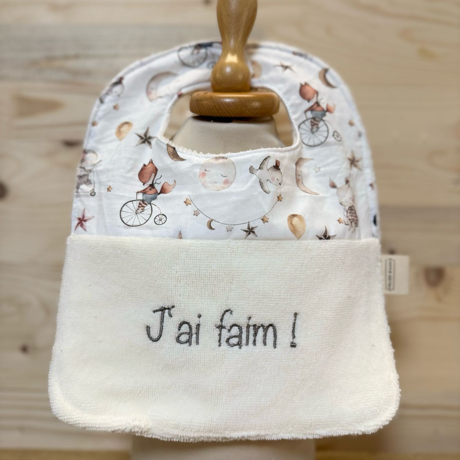 ? Personalized Baby Bib in Cotton and Bamboo – Handmade Newborn Gift, Soft and Unique