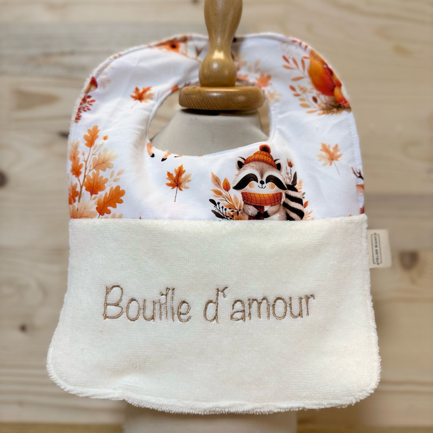 ? Personalized Baby Bib in Cotton and Bamboo – Handmade Newborn Gift, Soft and Unique