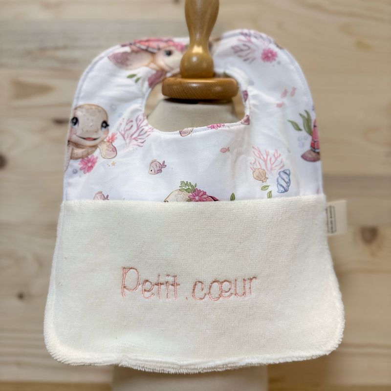 ? Personalized Baby Bib in Cotton and Bamboo – Handmade Newborn Gift, Soft and Unique