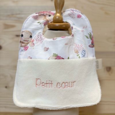 ? Personalized Baby Bib in Cotton and Bamboo – Handmade Newborn Gift, Soft and Unique