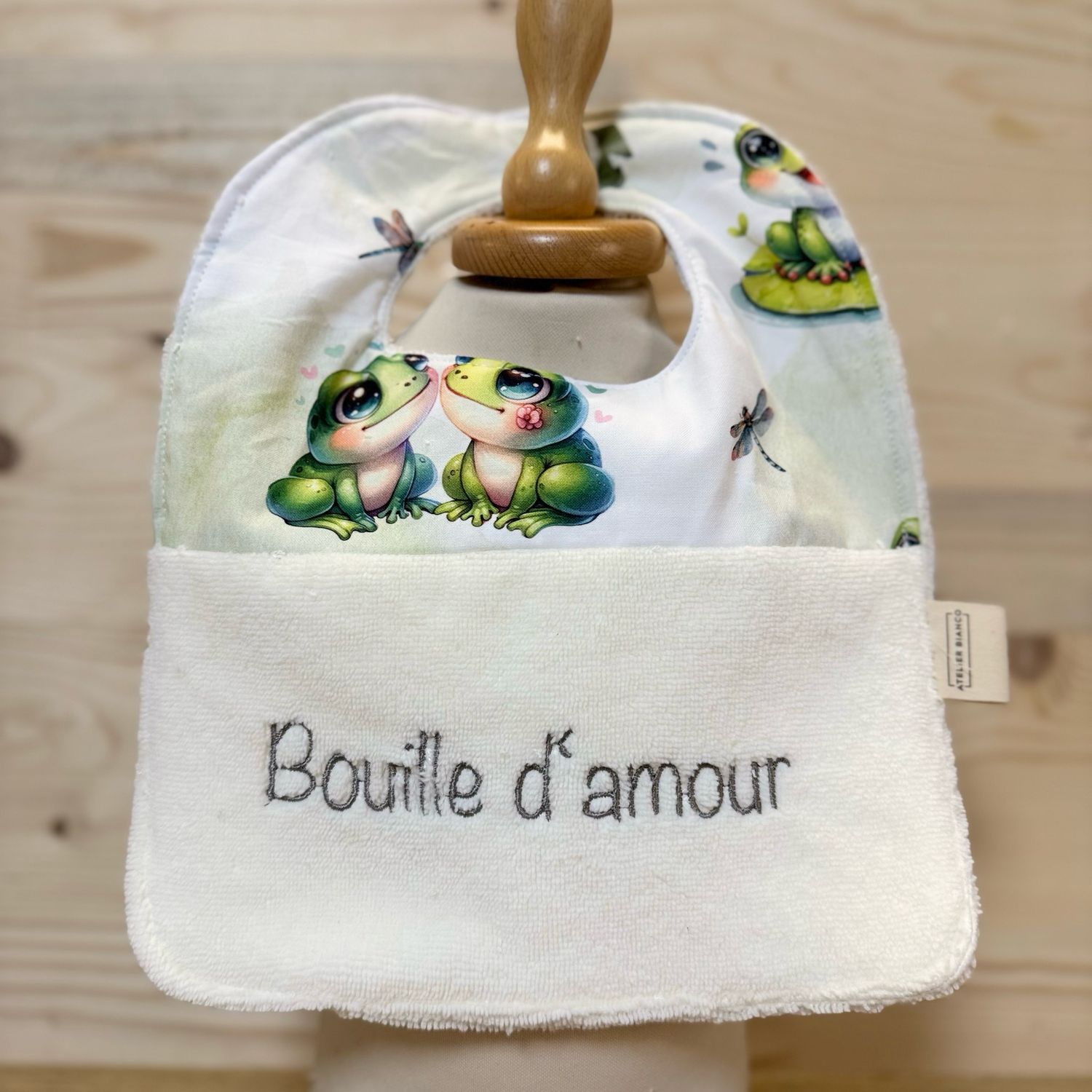 ? Personalized Baby Bib in Cotton and Bamboo – Handmade Newborn Gift, Soft and Unique