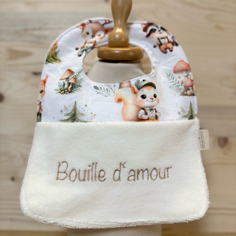 ? Personalized Baby Bib in Cotton and Bamboo – Handmade Newborn Gift, Soft and Unique