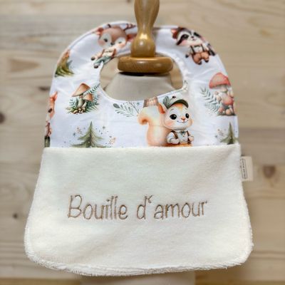 ? Personalized Baby Bib in Cotton and Bamboo – Handmade Newborn Gift, Soft and Unique