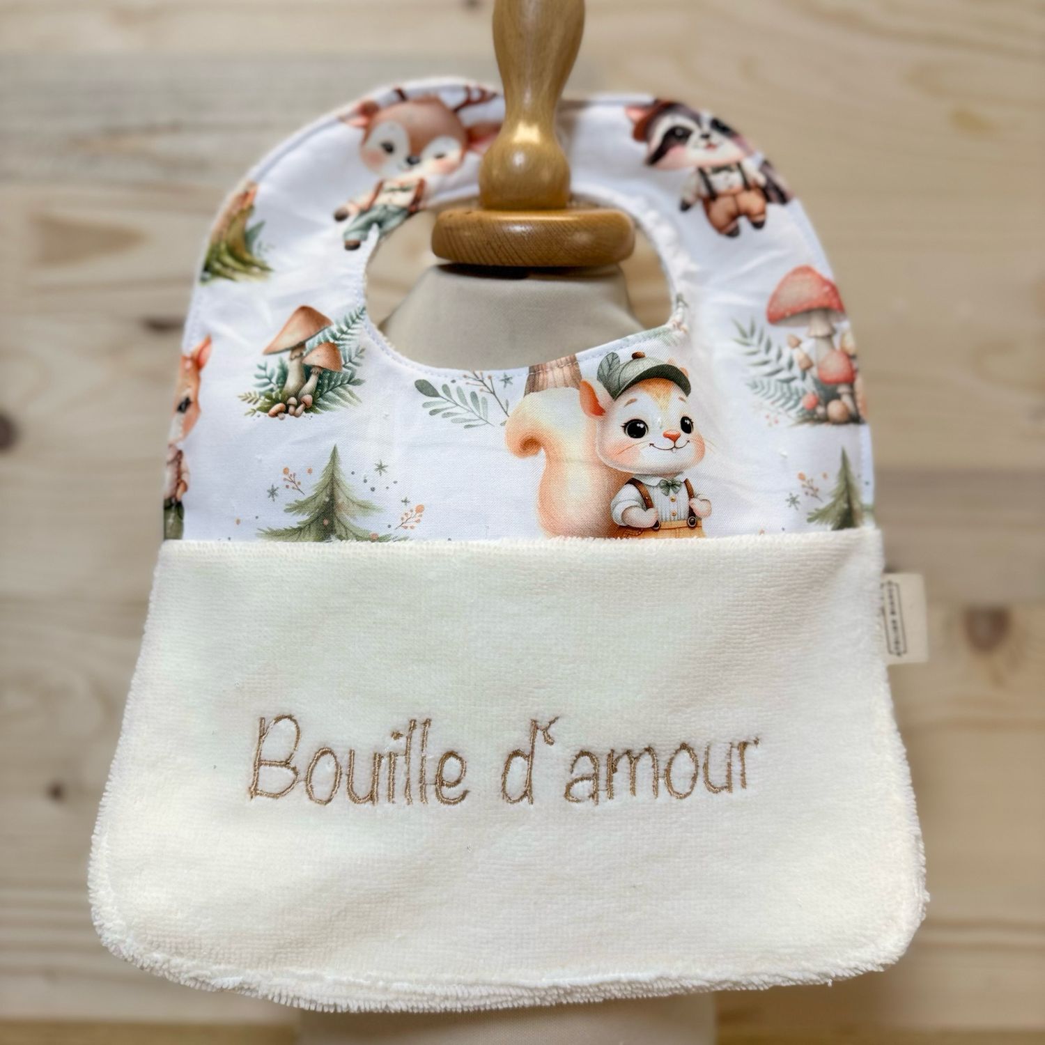 ? Personalized Baby Bib in Cotton and Bamboo – Handmade Newborn Gift, Soft and Unique