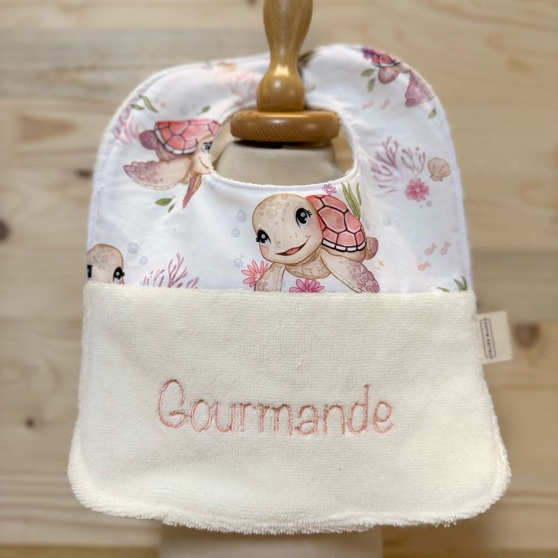 ? Personalized Baby Bib in Cotton and Bamboo – Handmade Newborn Gift, Soft and Unique