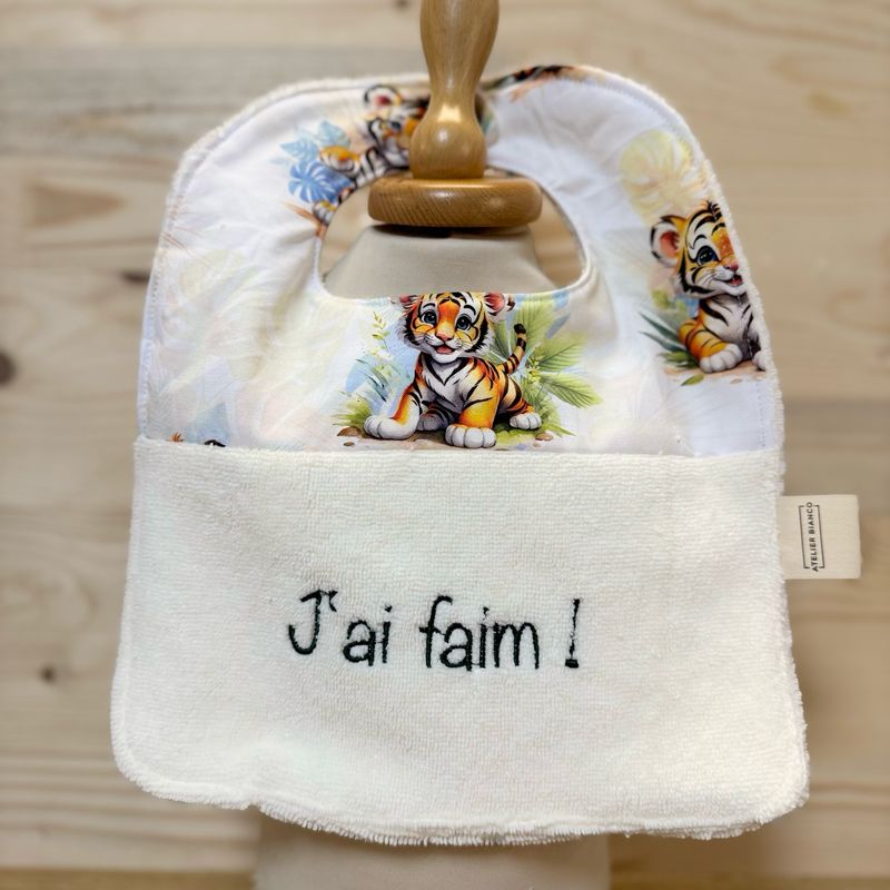 ? Personalized Baby Bib in Cotton and Bamboo – Handmade Newborn Gift, Soft and Unique