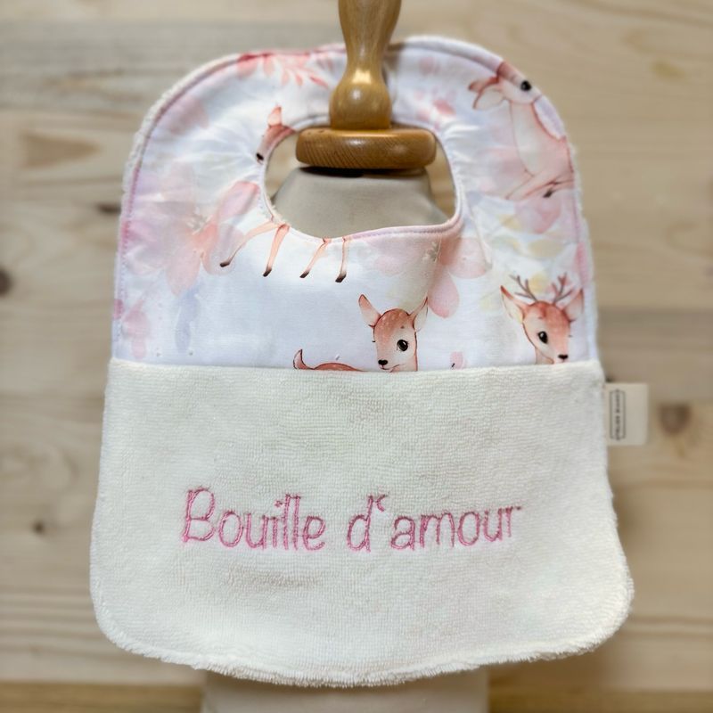 ? Personalized Baby Bib in Cotton and Bamboo – Handmade Newborn Gift, Soft and Unique