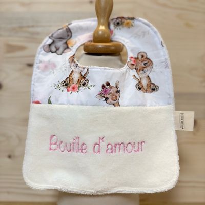 ? Personalized Baby Bib in Cotton and Bamboo – Handmade Newborn Gift, Soft and Unique
