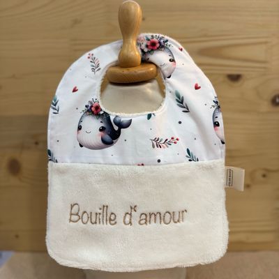 ? Personalized Baby Bib in Cotton and Bamboo – Handmade Newborn Gift, Soft and Unique