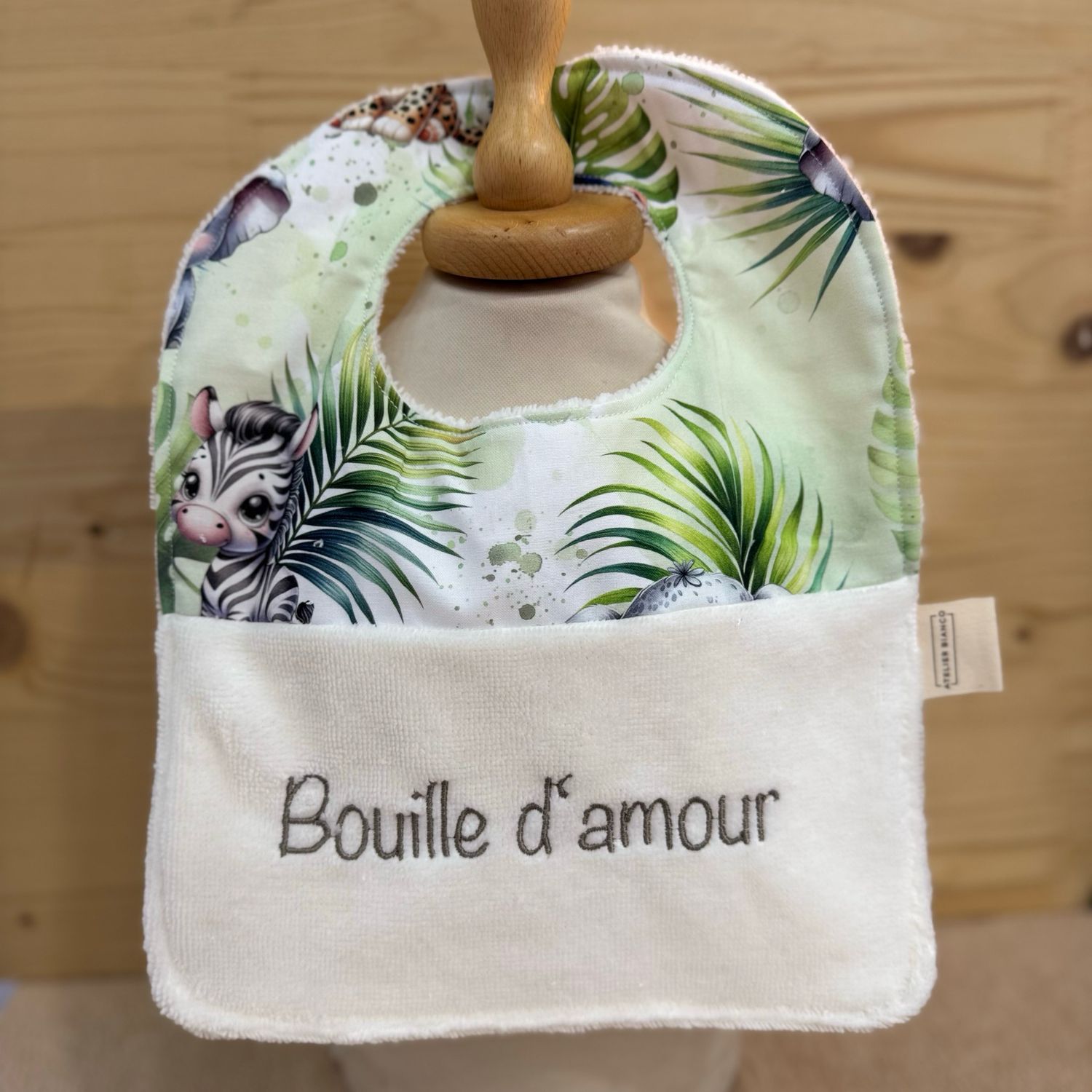 ? Personalized Baby Bib in Cotton and Bamboo – Handmade Newborn Gift, Soft and Unique