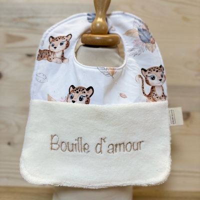 ? Personalized Baby Bib in Cotton and Bamboo – Handmade Newborn Gift, Soft and Unique