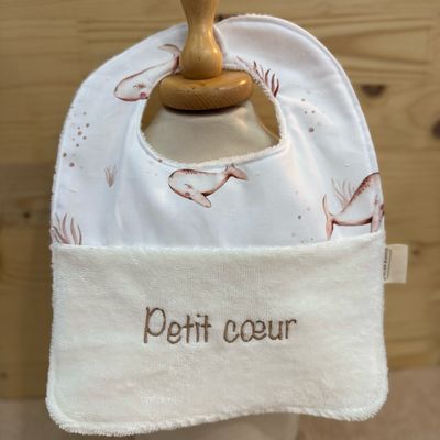 ? Personalized Baby Bib in Cotton and Bamboo – Handmade Newborn Gift, Soft and Unique