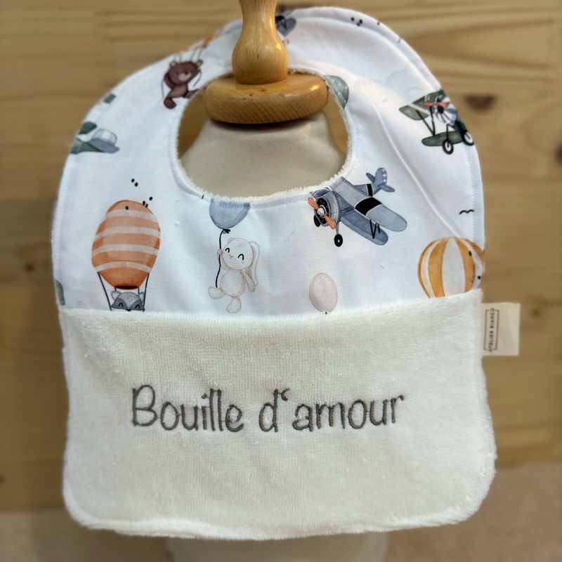 ? Personalized Baby Bib in Cotton and Bamboo – Handmade Newborn Gift, Soft and Unique