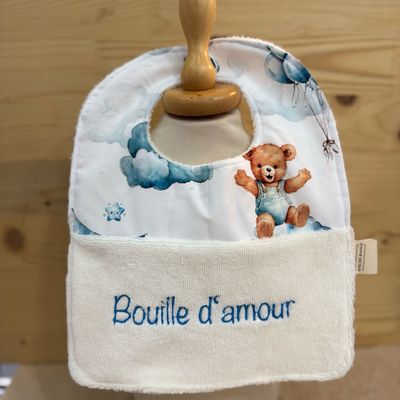 ? Personalized Baby Bib in Cotton and Bamboo – Handmade Newborn Gift, Soft and Unique