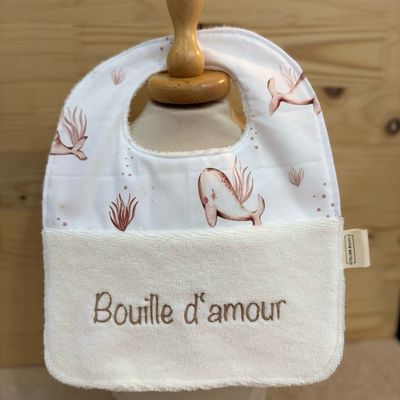 ? Personalized Baby Bib in Cotton and Bamboo – Handmade Newborn Gift, Soft and Unique