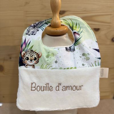 ? Personalized Baby Bib in Cotton and Bamboo – Handmade Newborn Gift, Soft and Unique