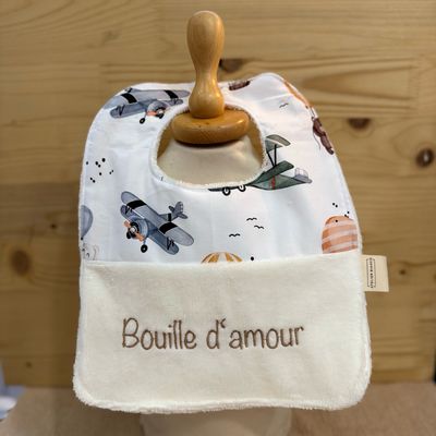 ? Personalized Baby Bib in Cotton and Bamboo – Handmade Newborn Gift, Soft and Unique