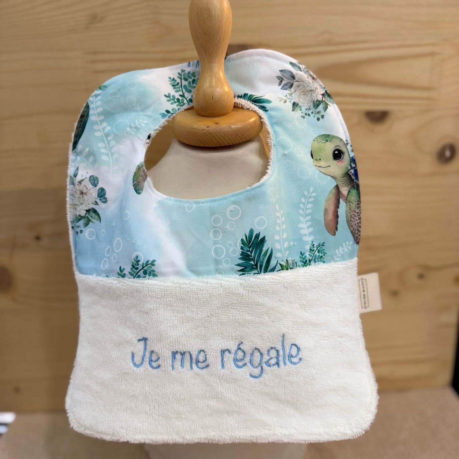 ? Personalized Baby Bib in Cotton and Bamboo – Handmade Newborn Gift, Soft and Unique