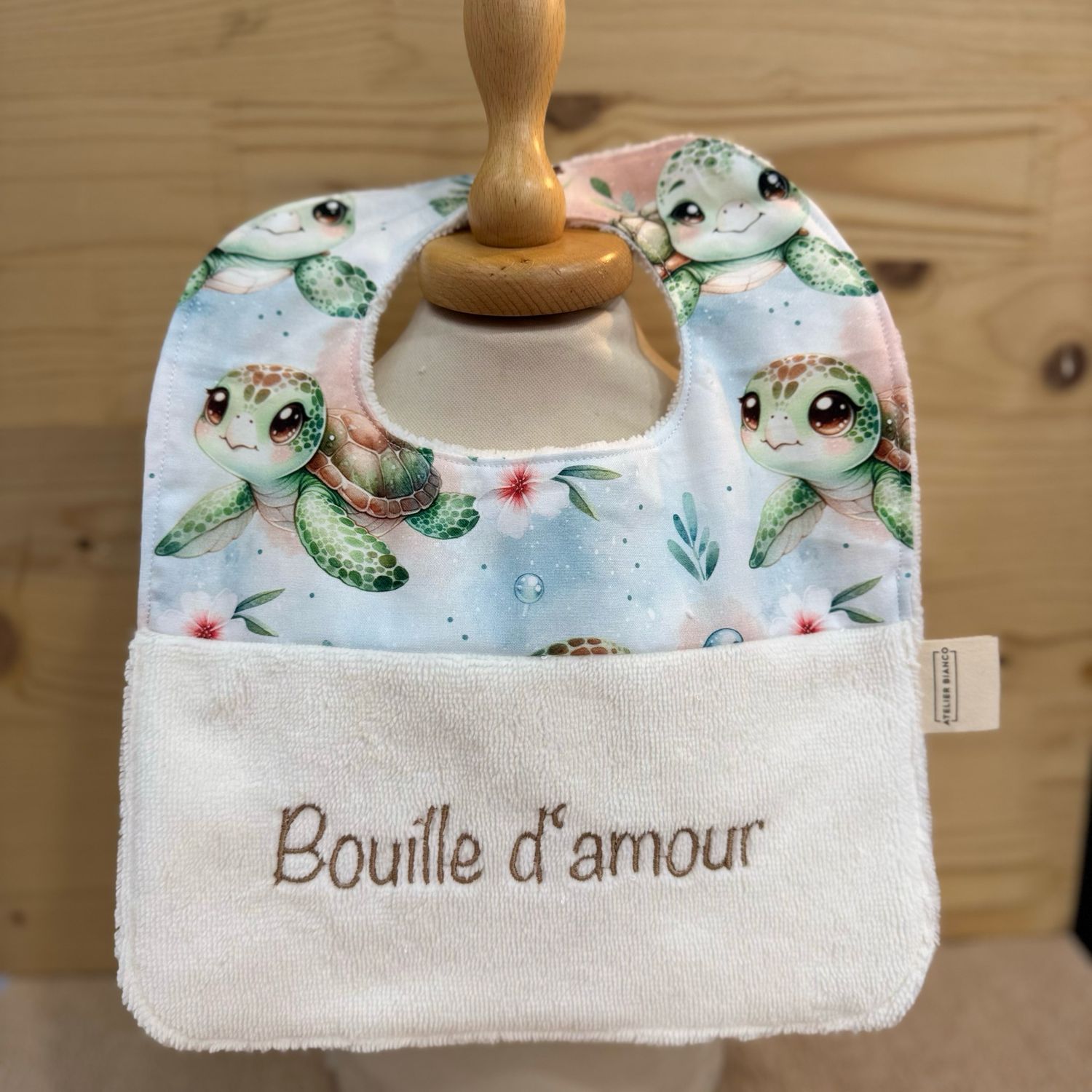? Personalized Baby Bib in Cotton and Bamboo – Handmade Newborn Gift, Soft and Unique