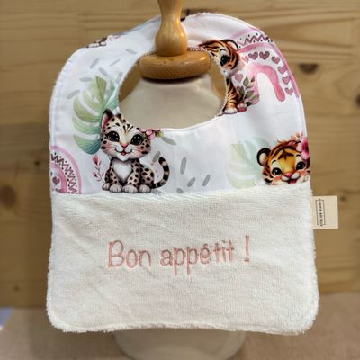 ? Personalized Baby Bib in Cotton and Bamboo – Handmade Newborn Gift, Soft and Unique