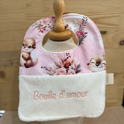 ? Personalized Baby Bib in Cotton and Bamboo – Handmade Newborn Gift, Soft and Unique