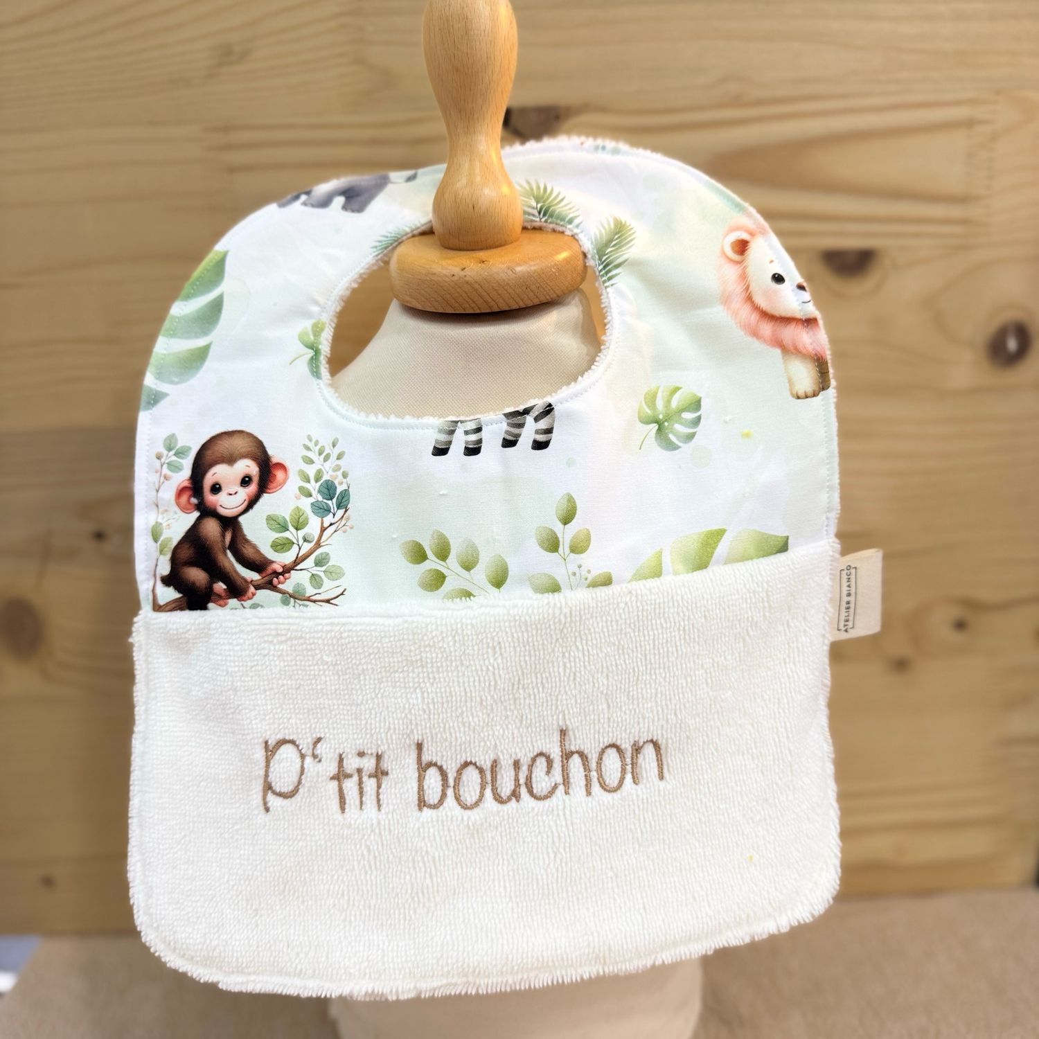 ? Personalized Baby Bib in Cotton and Bamboo – Handmade Newborn Gift, Soft and Unique