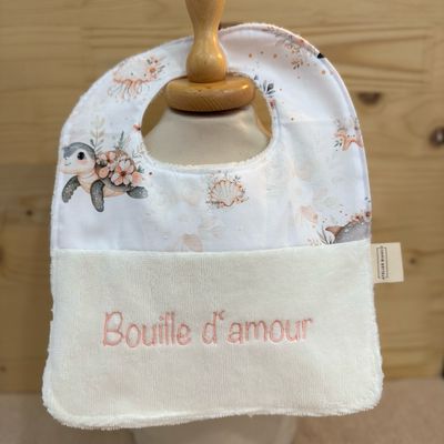 ? Personalized Baby Bib in Cotton and Bamboo – Handmade Newborn Gift, Soft and Unique