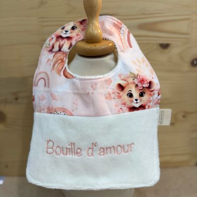 ? Personalized Baby Bib in Cotton and Bamboo – Handmade Newborn Gift, Soft and Unique