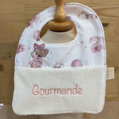 ? Personalized Baby Bib in Cotton and Bamboo – Handmade Newborn Gift, Soft and Unique