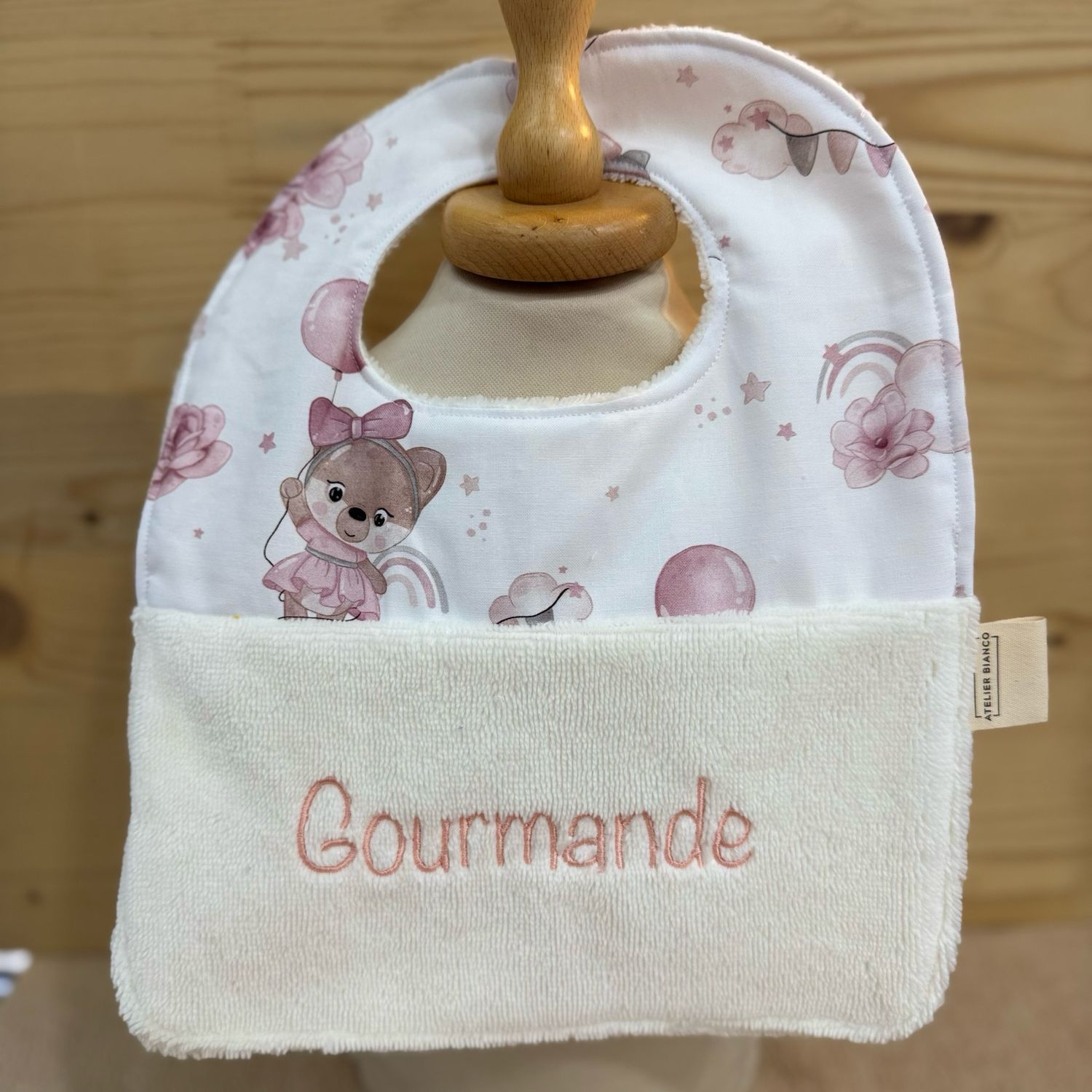 ? Personalized Baby Bib in Cotton and Bamboo – Handmade Newborn Gift, Soft and Unique
