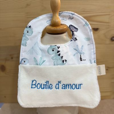? Personalized Baby Bib in Cotton and Bamboo – Handmade Newborn Gift, Soft and Unique