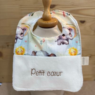 ? Personalized Baby Bib in Cotton and Bamboo – Handmade Newborn Gift, Soft and Unique