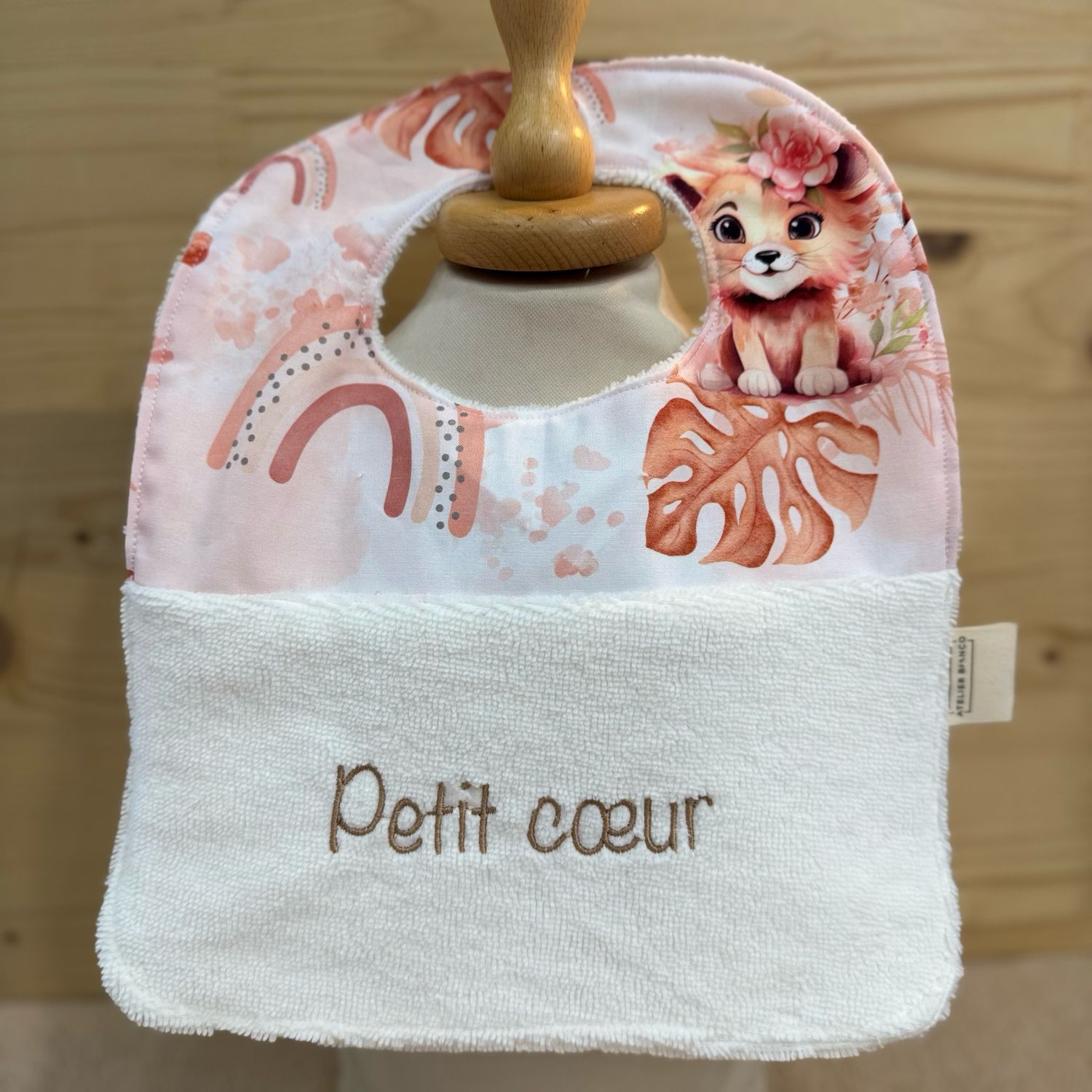 ? Personalized Baby Bib in Cotton and Bamboo – Handmade Newborn Gift, Soft and Unique
