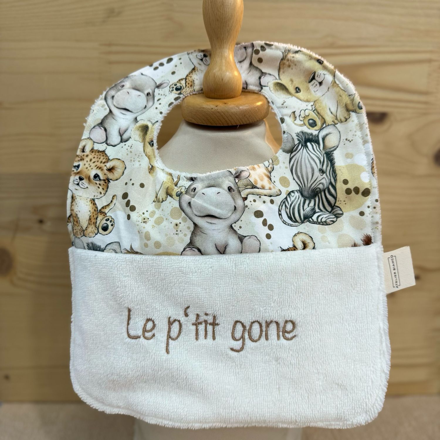 ? Personalized Baby Bib in Cotton and Bamboo – Handmade Newborn Gift, Soft and Unique