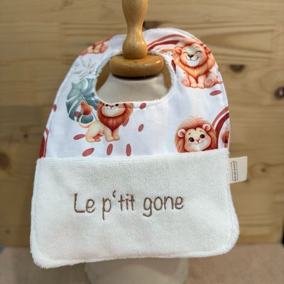 ? Personalized Baby Bib in Cotton and Bamboo – Handmade Newborn Gift, Soft and Unique