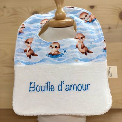 ? Personalized Baby Bib in Cotton and Bamboo – Handmade Newborn Gift, Soft and Unique